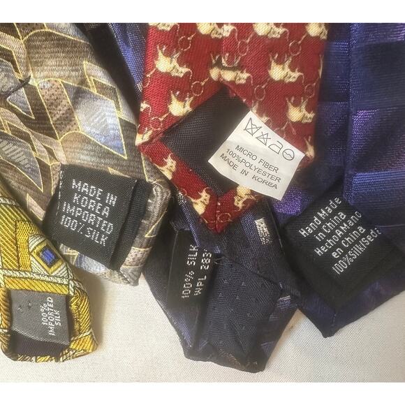 Men's Neck-Tie Bundle of‎ 5 Mixed Brands Silk Polyester Work Dress - Picture 8 of 8